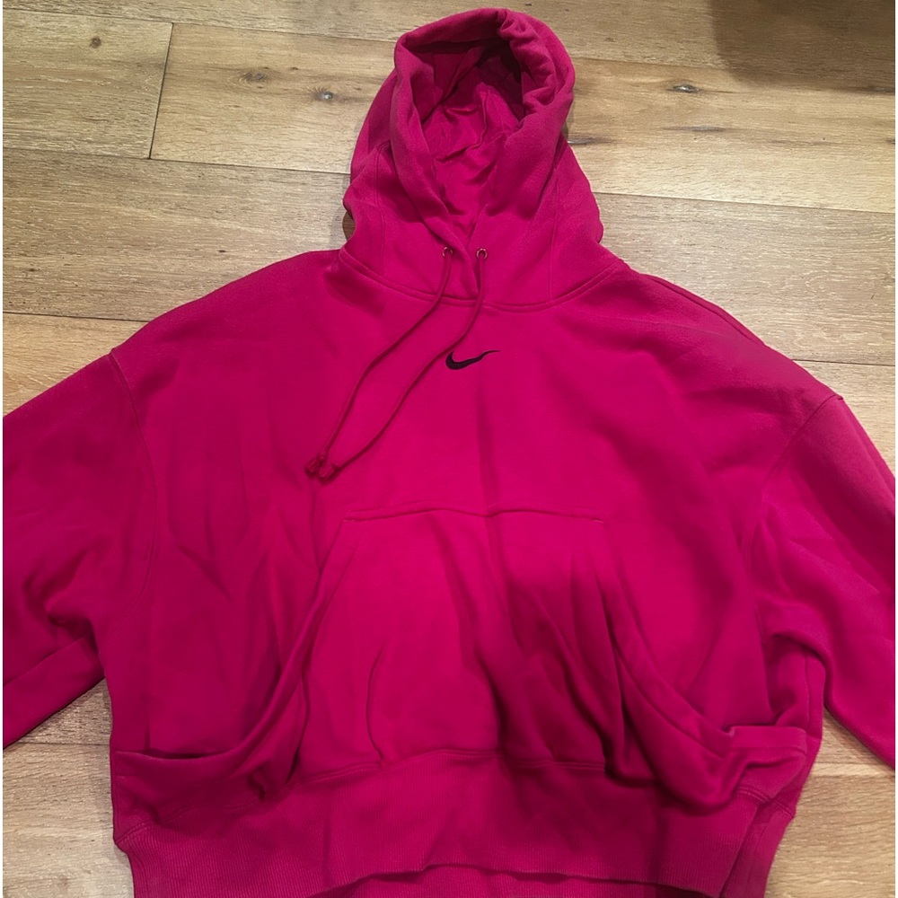 Nike Phoenix Fleece Over-Oversized cropped hoodie in pink
